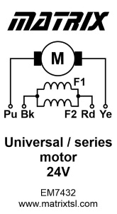 Series motor label