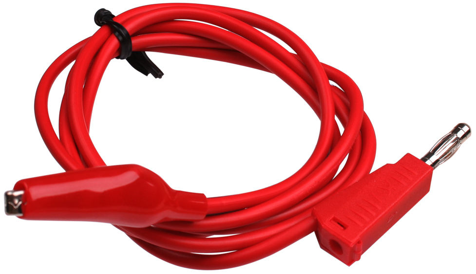 Picture of Lead, red, 1000mm, 4mm to croc clip
