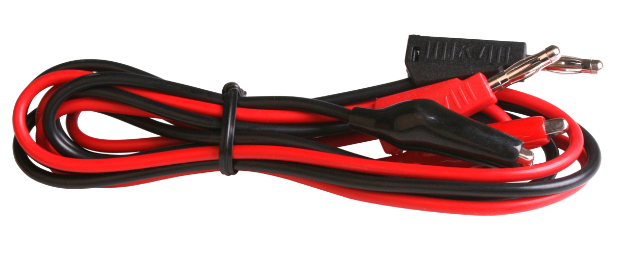 Picture of Pair of leads, red and black, 1000mm, 4mm to croc clip